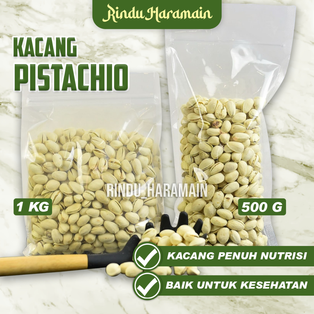 

Kacang Fustuk 1KG / Pistachio Khas Arab Saudi Almond / Oleh oleh Haji Umroh Kualitas Premium