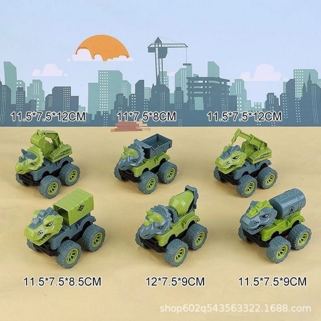 Mainan Mobil Roda 4 Model Dinosaurus Bahan Plastik 091 | Mainan Mobil Roda BerBagai Jenis Model Truc