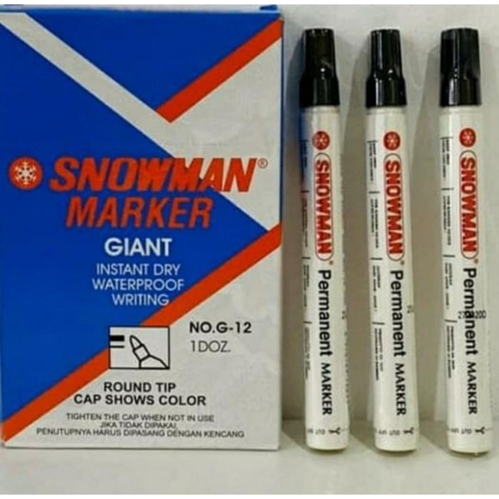 

Spidol Warna Hitam/black Merk Snowman Permanen Tipe G-12 Original