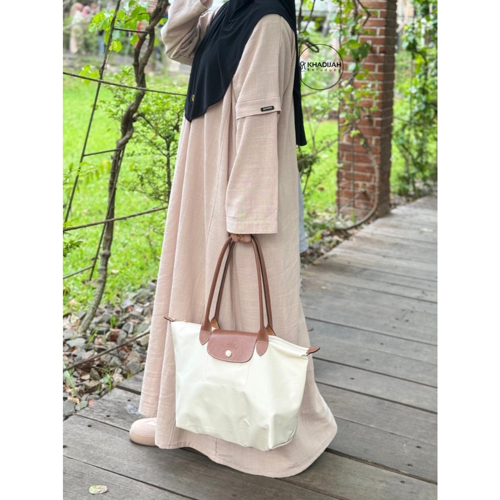 Barsha - KhadijahKerudung I Gamis Abaya Basic Casual Semi Batwing Bahan Linen