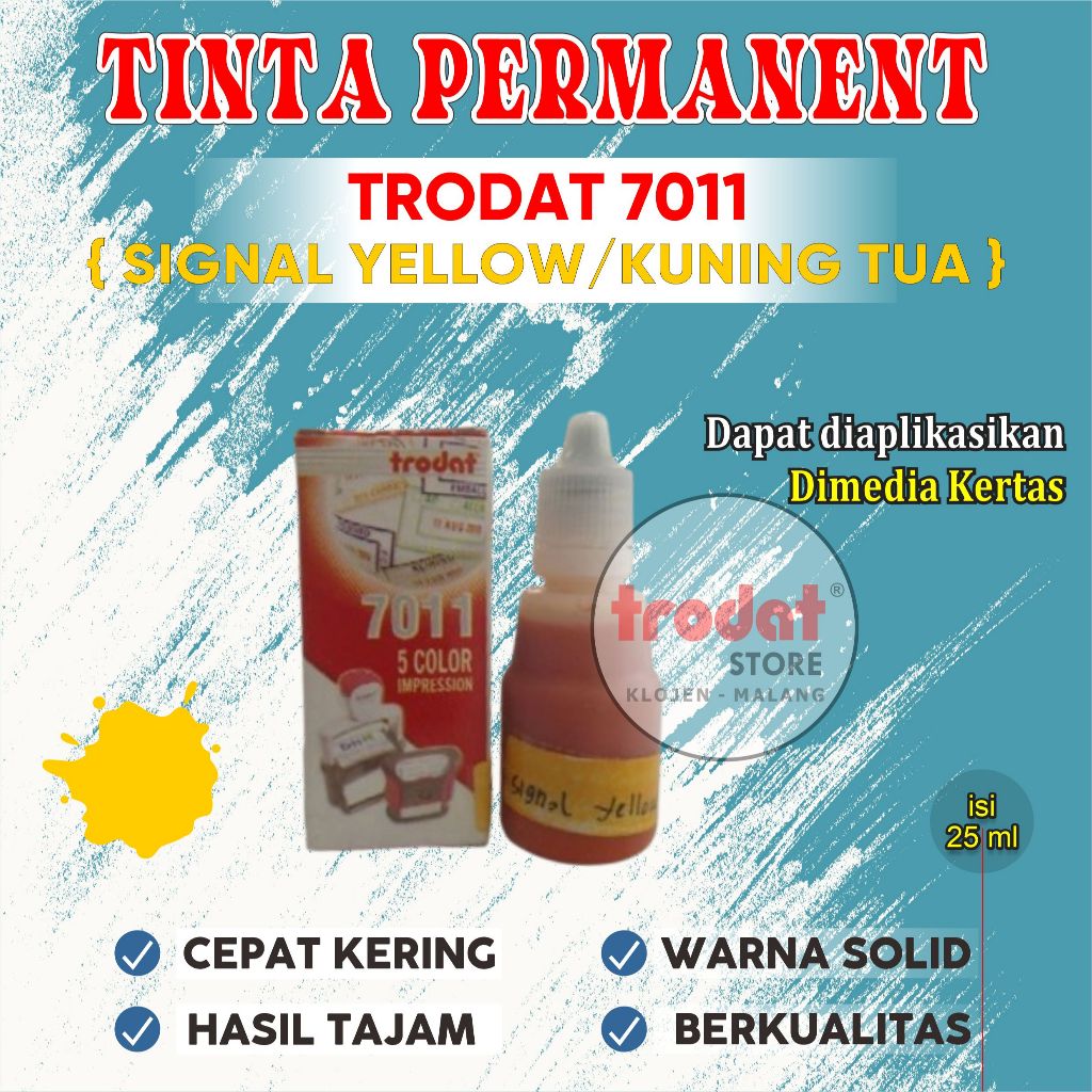 

Tinta Trodat 7011 SIGNAL YELLOW / Warna KUNING TUA / Refil tinta Trodat Original