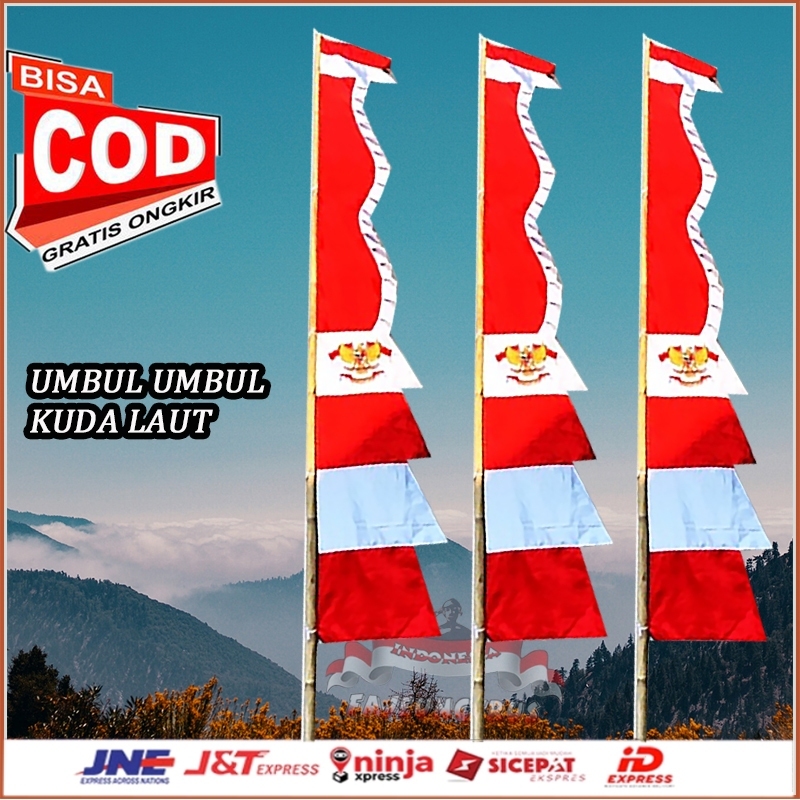 Umbul Umbul Kuda Laut Merah Putih / Umbul Umbul Merah Putih / Umbul Umbul Agustusan Bijian