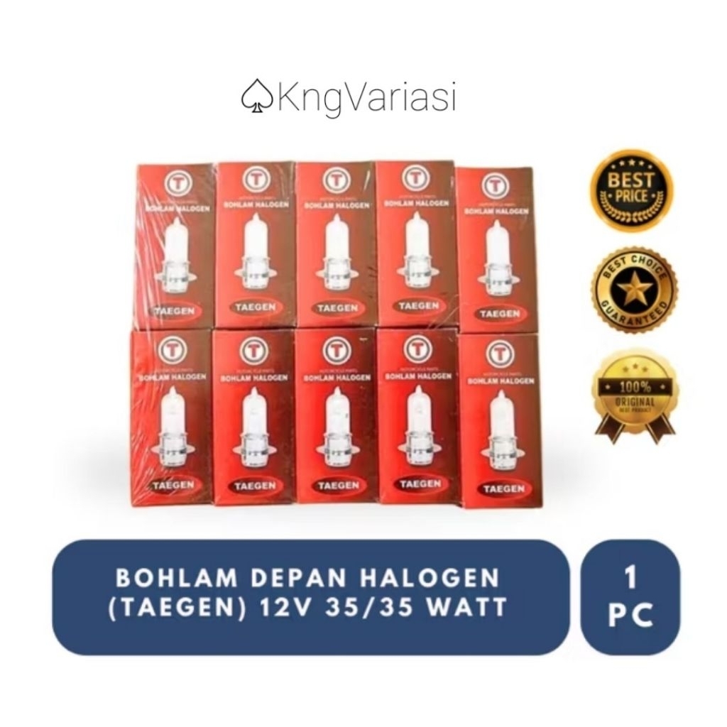 Bohlam Lampu Depan Motor Halogen (Taegen) Grand  12 Volt  35 Watt
