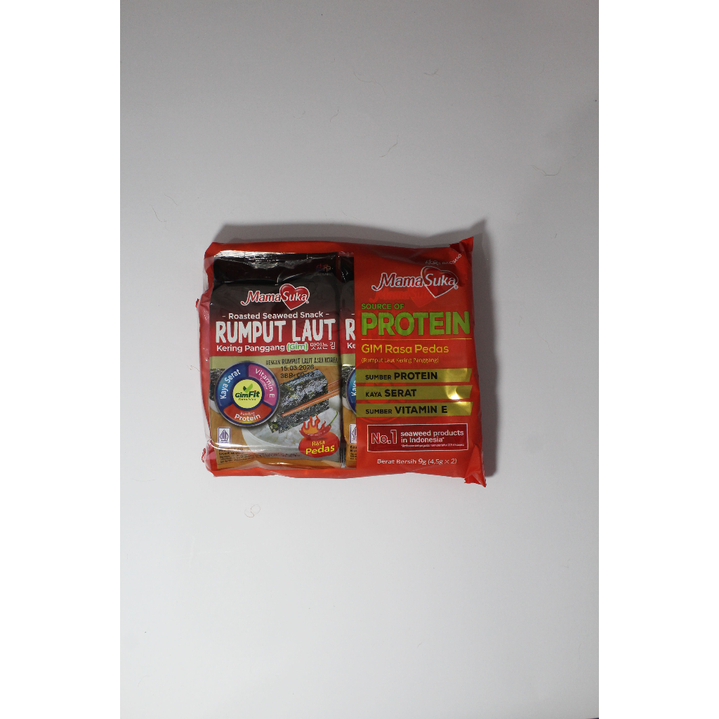 

Mama Suka rumput Laut Kering Panggang Rasa Spicy (Pedas) 4.5gr @pack (2 pcs)