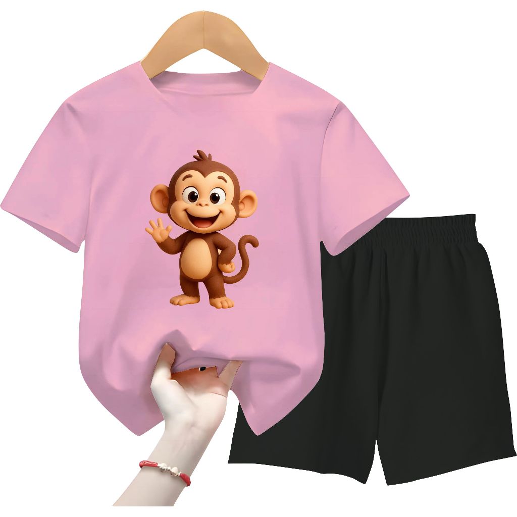 Kaos Anak Perempuan Boneka Monyet Lucu