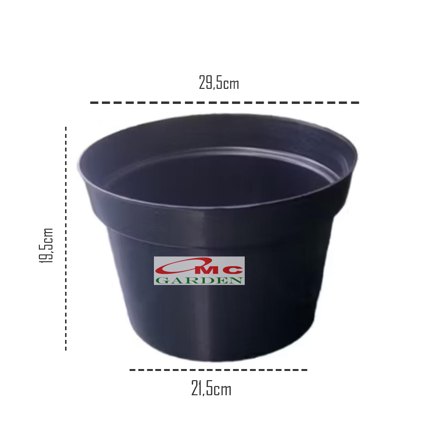 Pot Tanaman Hias Bunga Bonsai Hitam Plastik Jumbo 30cm