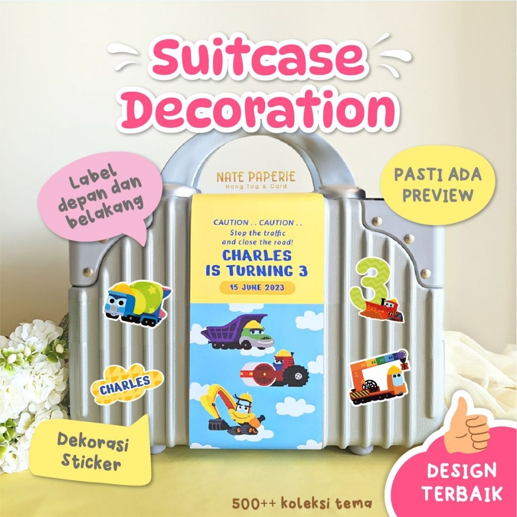 

Dekorasi Koper start from 6.000 Suitcase Label - Birthday Souvenir Hampers
