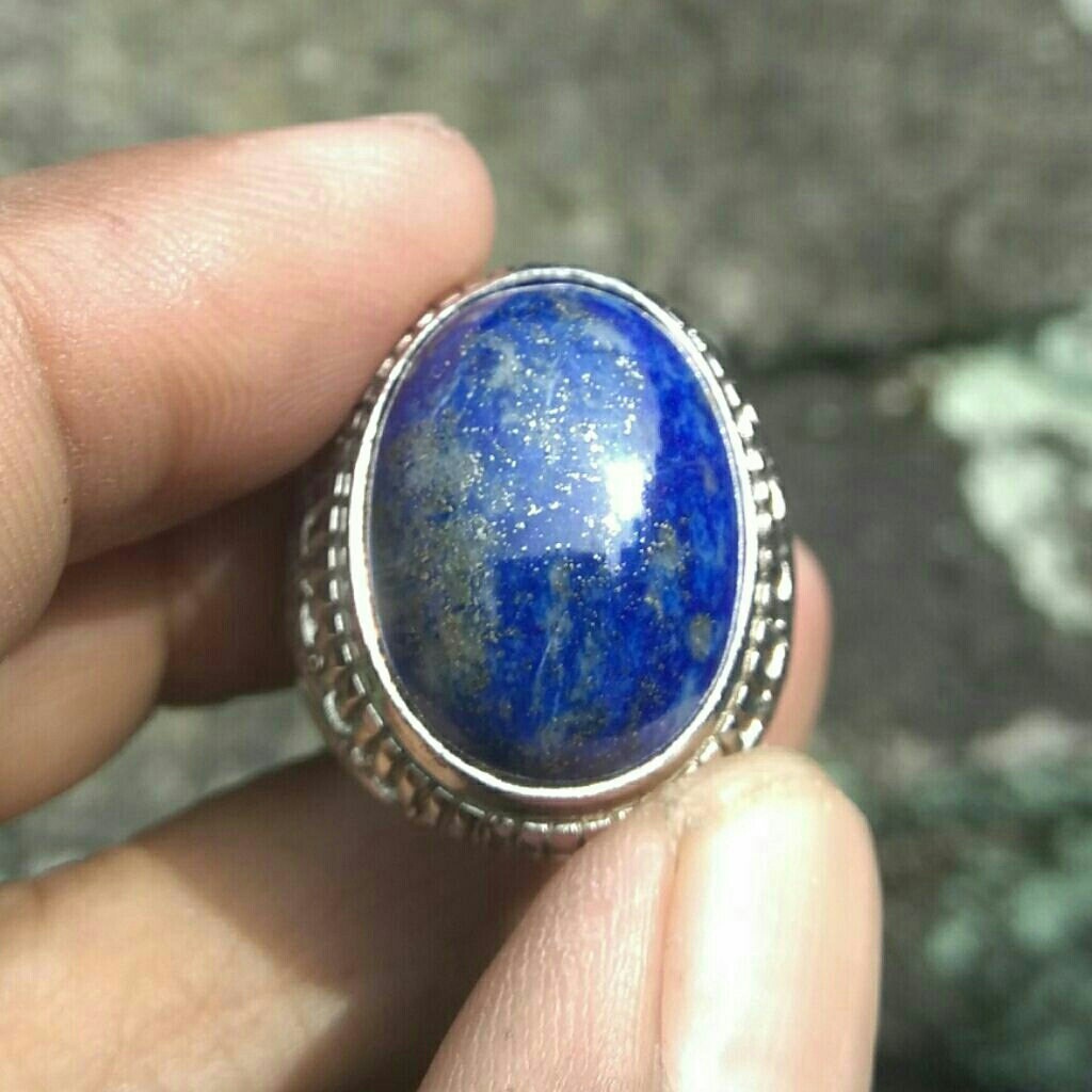 Cincin Batu Akik Lapis Lazuli Lazuardi Natural Asli Original Pakistan