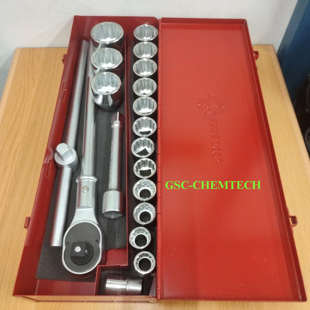 Kunci Socket Set Inch Bullock's 3/4" DR 12PT 1-3/16" - 2" (19Pcs)