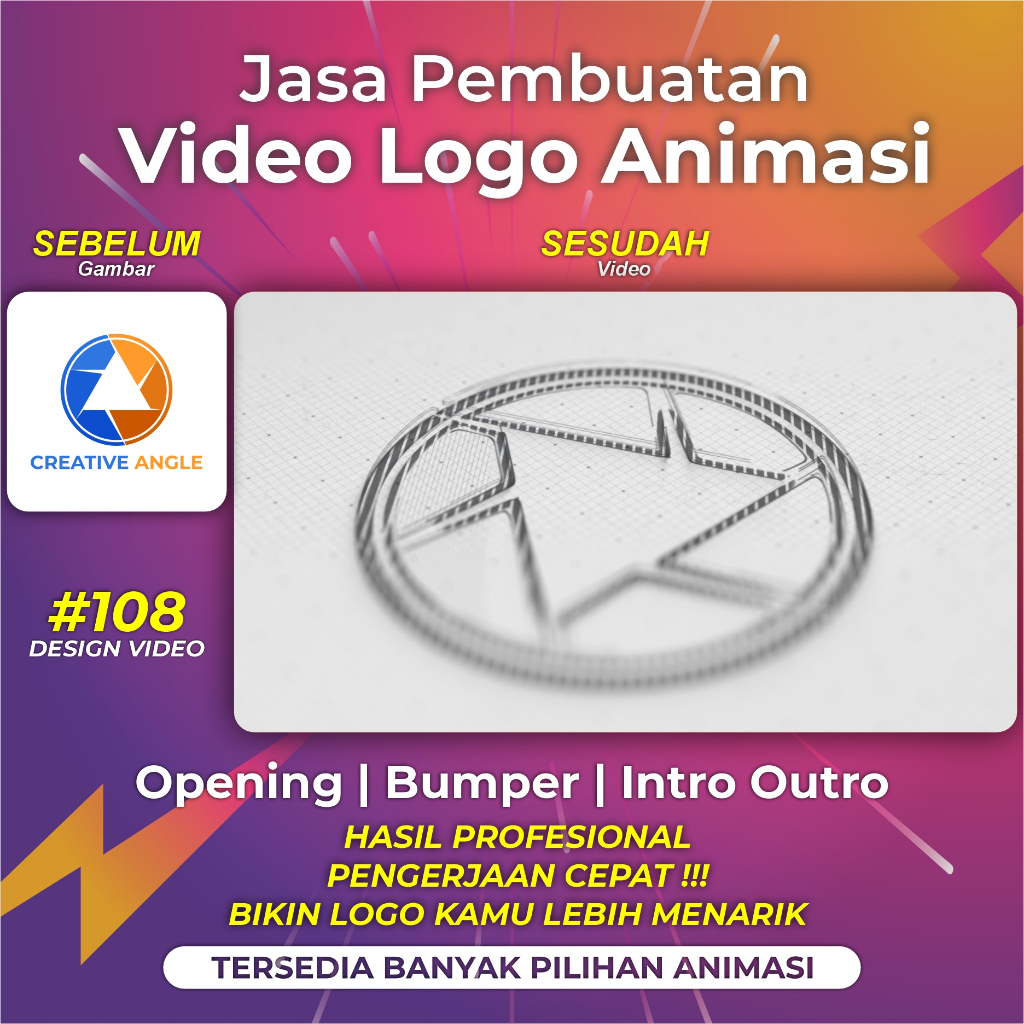 Jasa Editing Video Animasi Opening Intro Outro Logo untuk kebutuhan Youtube Instagram Tiktok