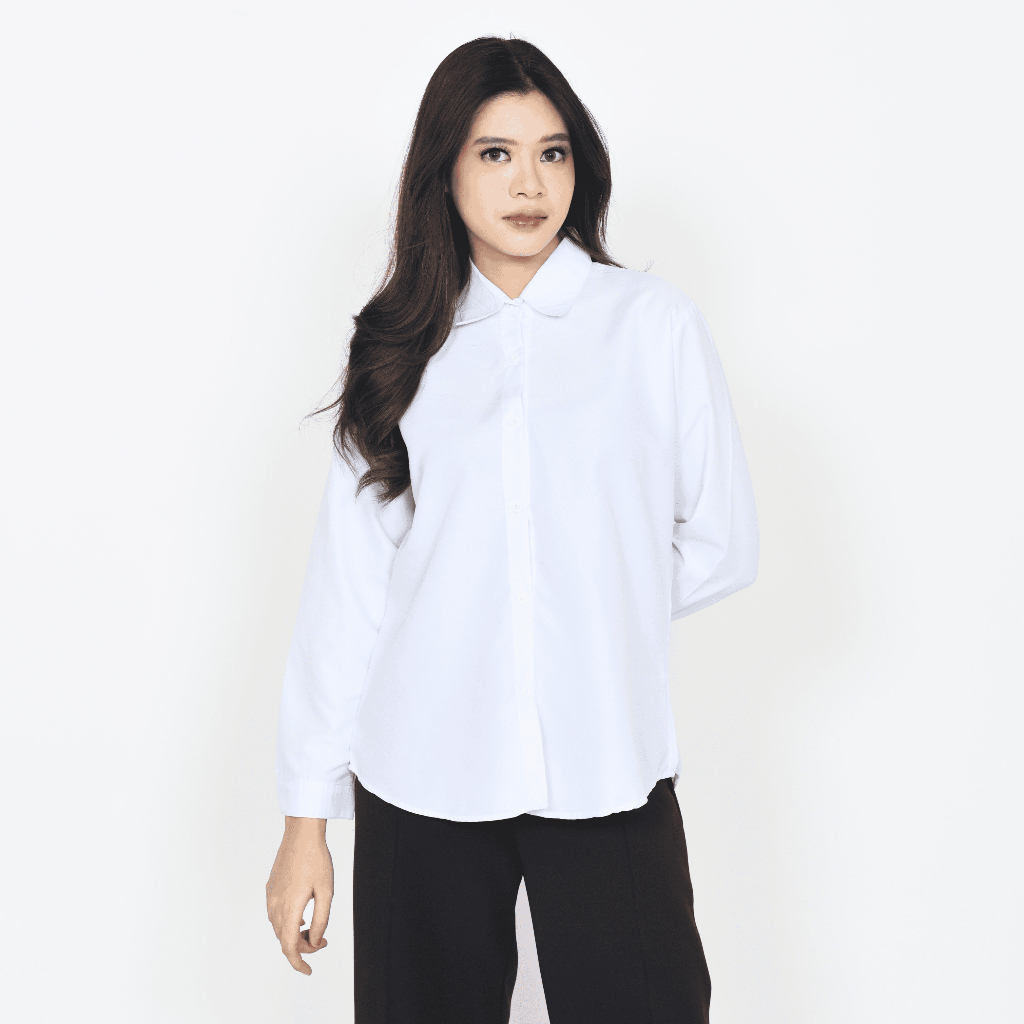 kemeja putih wanita - kemeja kerja wanita - hem putih wanita-kemeja puih wanita