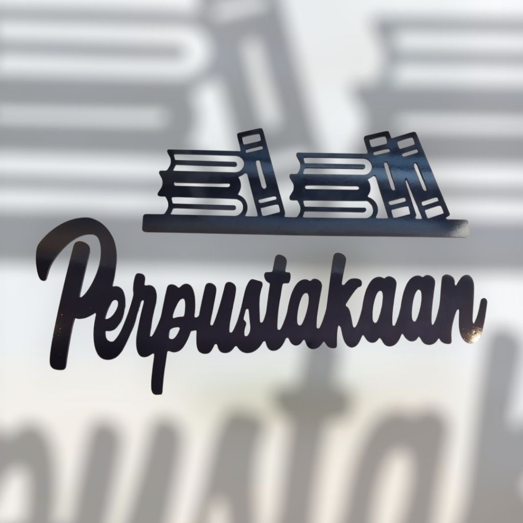 

Tulisan Perpustakaan Sekolah Modern 3D Timbul – Desain Siluet Rak Buku 3D