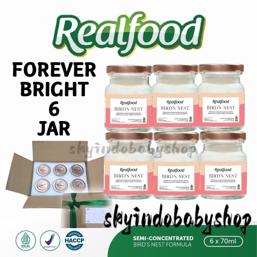 

Realfood Forever Bright 6 Jar ( Box Gift ) Minuman Sarang Burung Walet Bersertifikat Bpom Halal