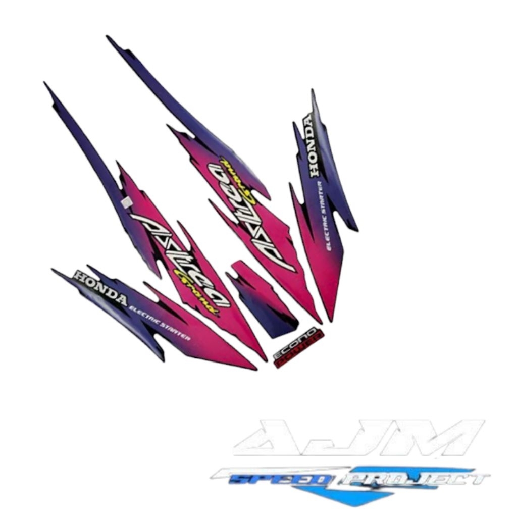 Stiker Striping Motor Honda Astrea Grand 95 Sticker Lis Body Berkualitas merah seperti digambar