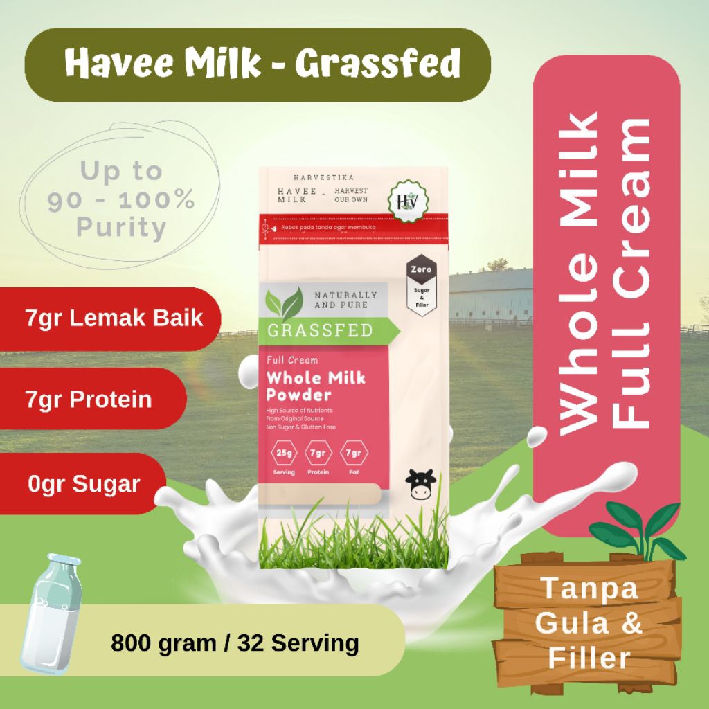 

Havee Milk Grassfed Whole Milk Full Cream Powder - Susu Murni Utuh