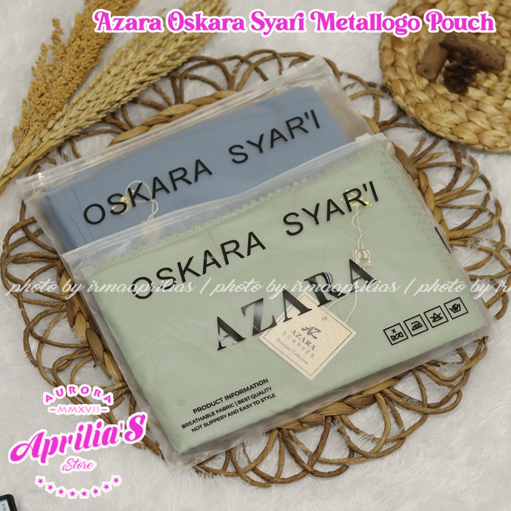 AZARA JILBAB OSKARA SYARI METAL LOGO HIJAB JUMBO 130X130CM LASERCUT KERUDUNG SEGI EMPAT JUMBO