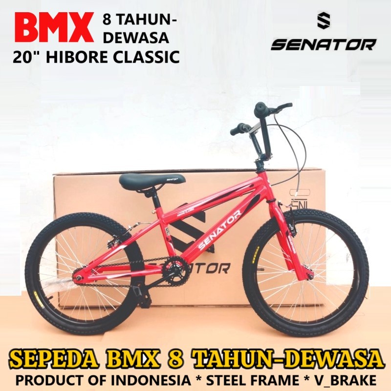 Sepeda BMX Senator Hibore Classic Remaja-Dewasa 20 Inci Hi-Ten Steel OPC Crank V-Brake BMX Bike