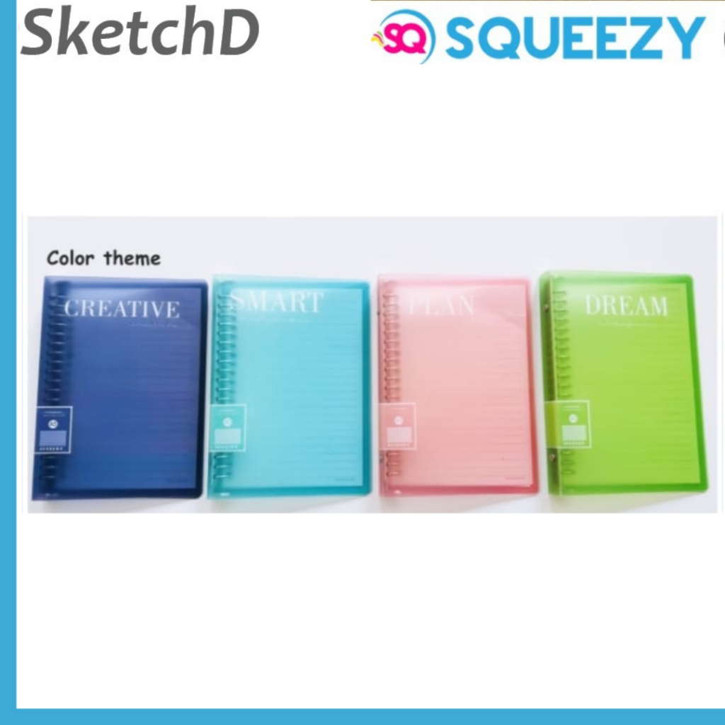 

Map Loose leaf Catatan Ring Binder A5 Squeezy Warna Polos Transparant