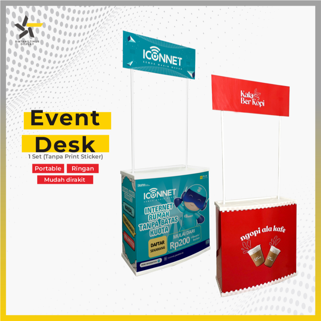 EVENT DESK | event portable desk, meja promosi lipat, promotion table - POLOS SATUAN