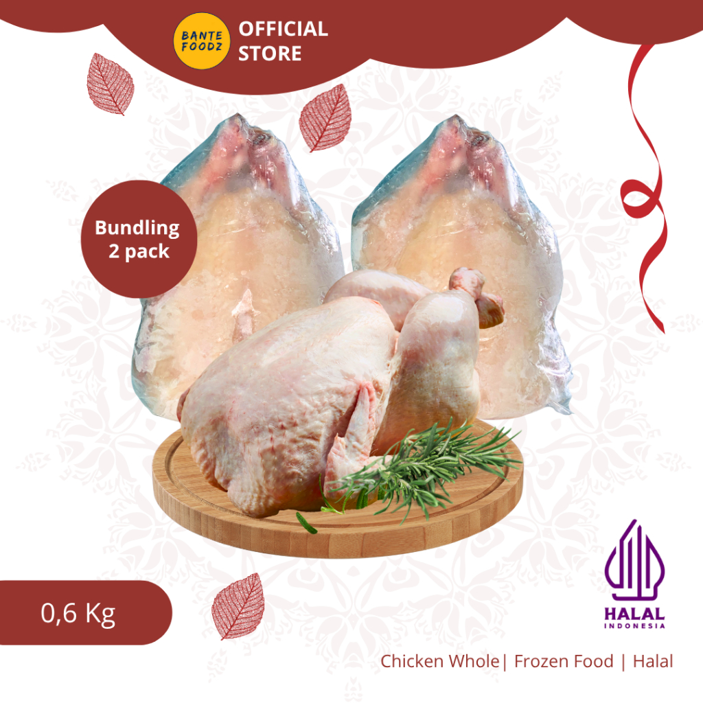 

[Bante Foodz] Ayam Karkas Broiler / Ayam Utuh 600 gram / 0.6 kg - Isi 2 pack