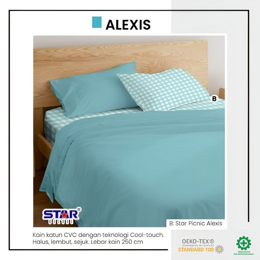 Sprei Set Katun STAR Polos Alexis
