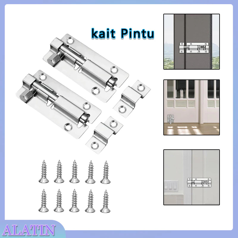 Grendel Pintu Stainless / Grendel Jendela / Slot Pintu / Slot Jendela Grendel Panjang 8 inch