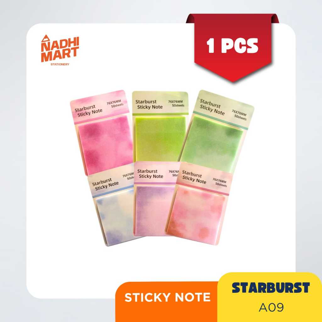 

STICKY NOTES A09 76X76MM STICKY NOTE 50 LEMBAR MEMO TEMPEL GRADASI WARNA WARNI