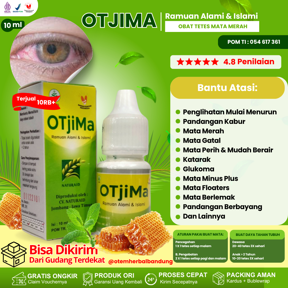 OTjima OTEM Tetes Mata Obat Tetes Herbal untuk Mata Merah Gatal Katarak dan Mata Minus ORI