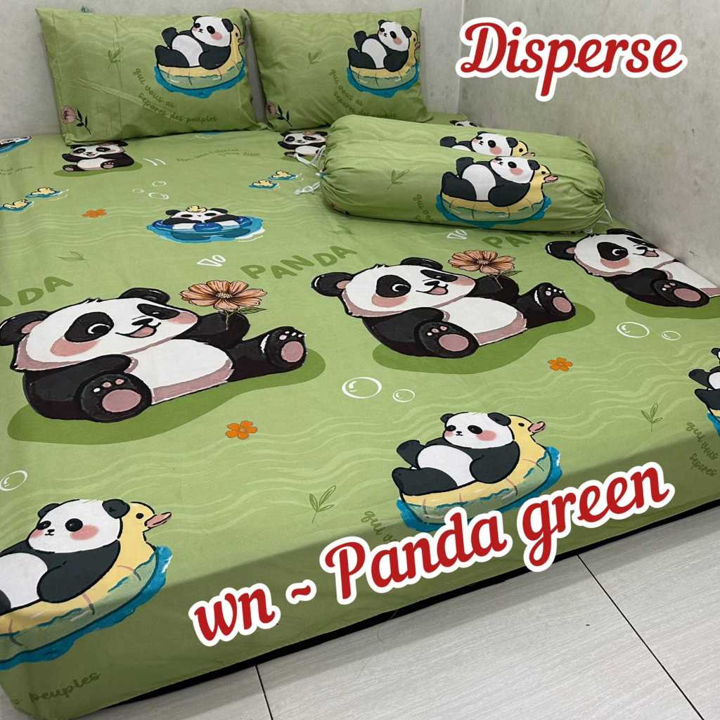 SPREI HOMEMADE set dengan sarung bantal dan sarung guling  MOTIF PANDA BERUANG MINION ANEKA UKURAN B