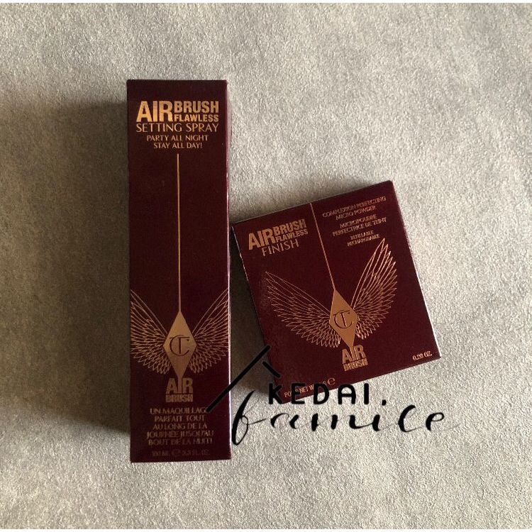 CHARLOTTE TILBURY AIRBRUSH FLAWLESS FINISH POWDER &CHARLOTTE TILBURY SETTING SPRAY