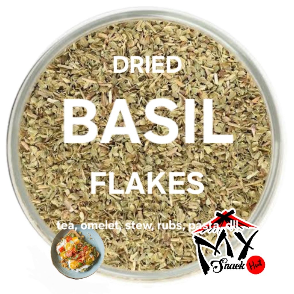 

DRIED BASIL FLAKES 5GR DAUN KEMANGI KERING HERBS REMPAH LEAF LEAVES GREAT SWEET ROAST BAKAR PANGGANG
