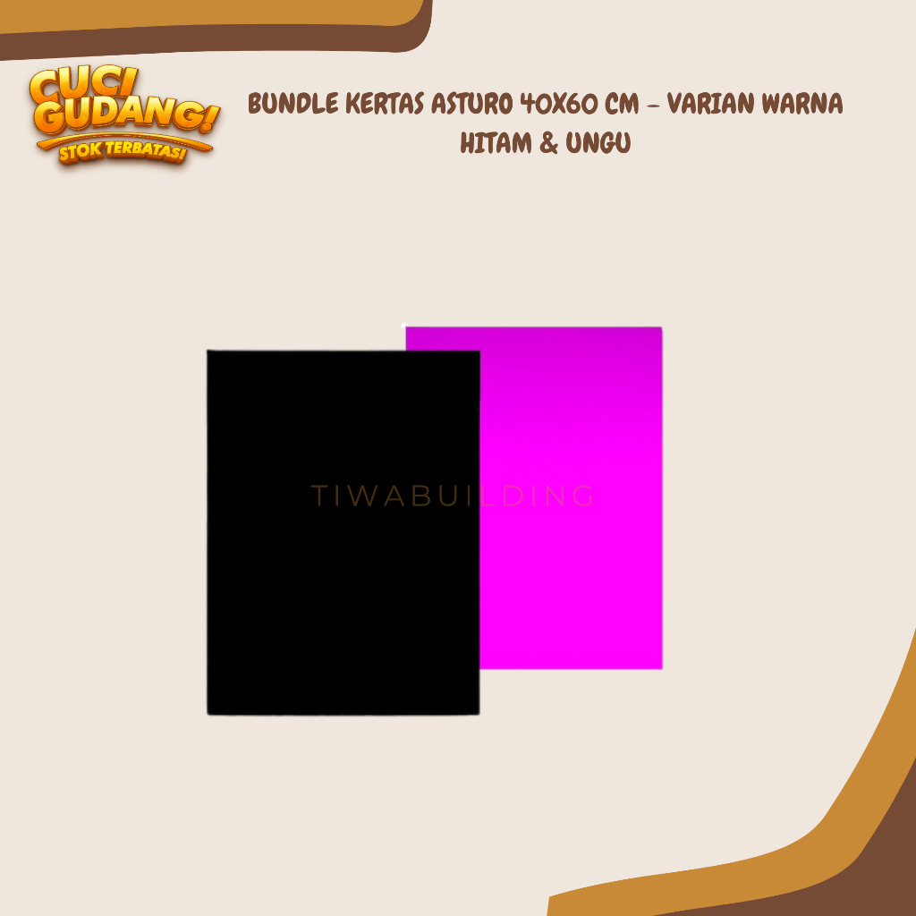 

BUNDLE KERTAS ASTURO 40X60 CM – VARIAN WARNA HITAM & UNGU