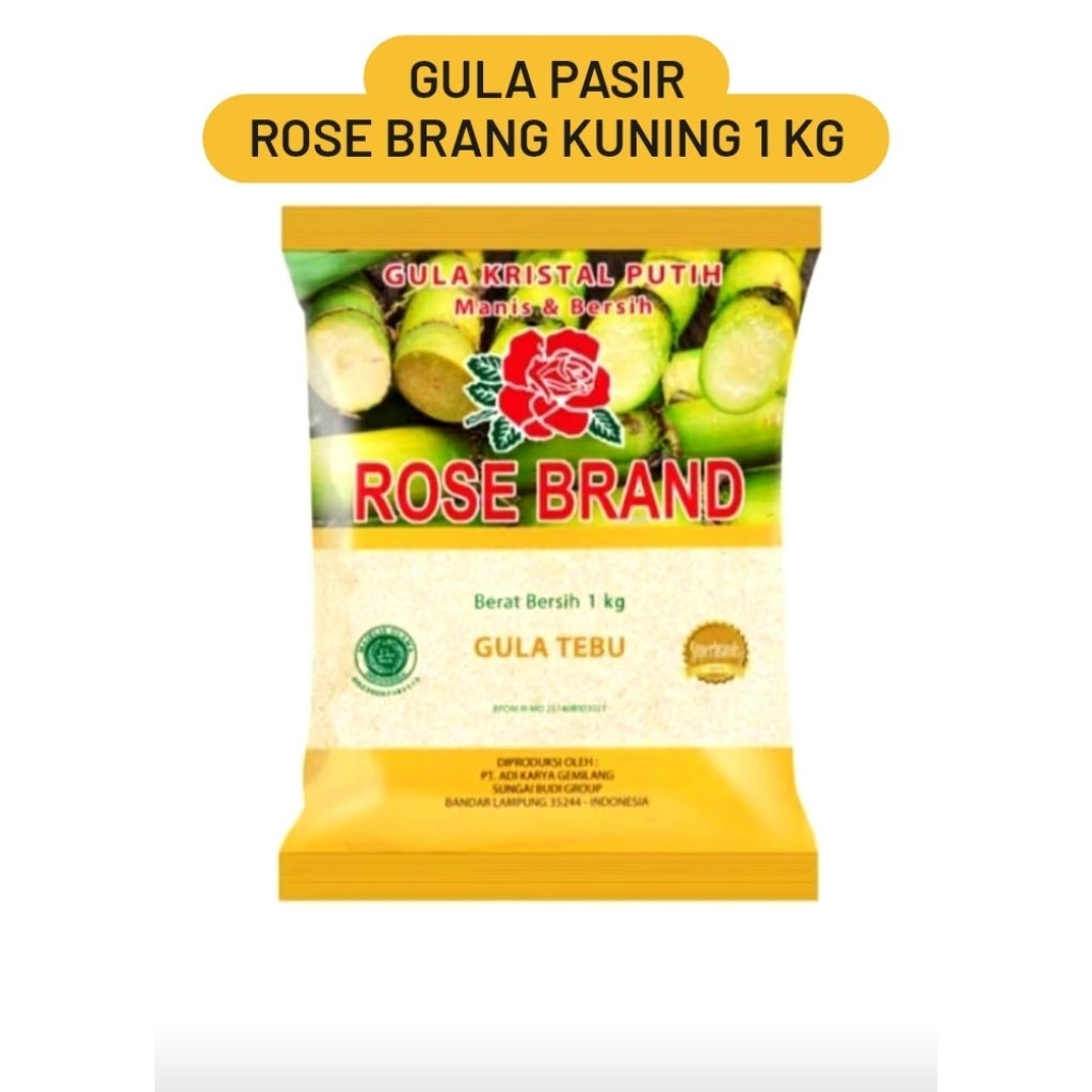 

GULA PASIR ROSE BRAND - Gula Pasir Kemasan 1 kg Kualitas Gula Premium Gula Tebu Rose Brang Kuning Murah Ready