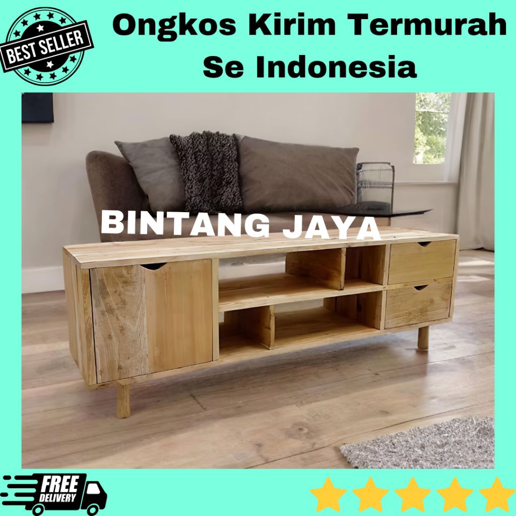 Ready Stok Meja Tv Minimalis Kayu Mahoni Lemari Tv Rak Tv Murah