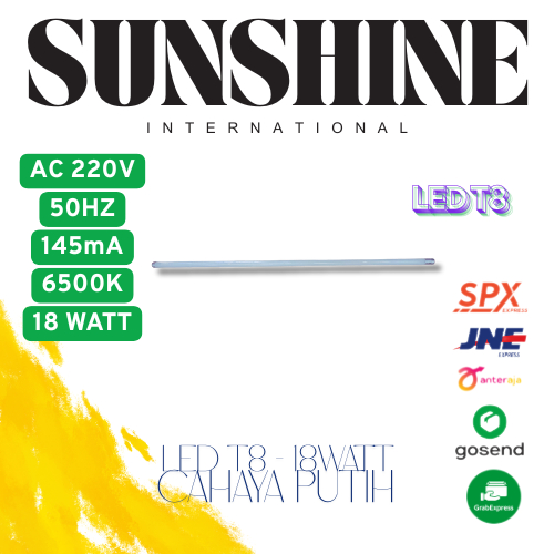 LAMPU NEON LED T8 MERK FSL - 18 WATT CAHAYA PUTIH