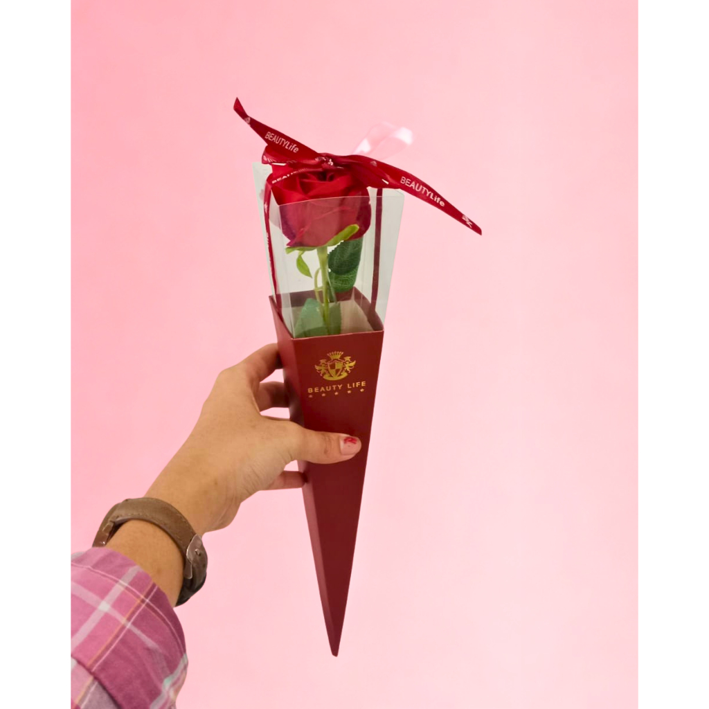FAMSROSE Single Rose Mawar Artificial Aesthetic – Bunga Plastik Batang Panjang untuk Kado & Dekorasi