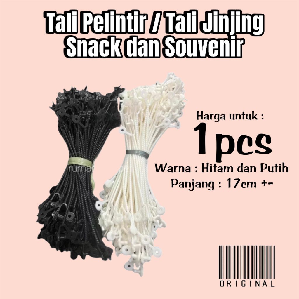 

(1pcs) Tali plintir snack / tali jinjing snack / tali tas snack hitam dan putih