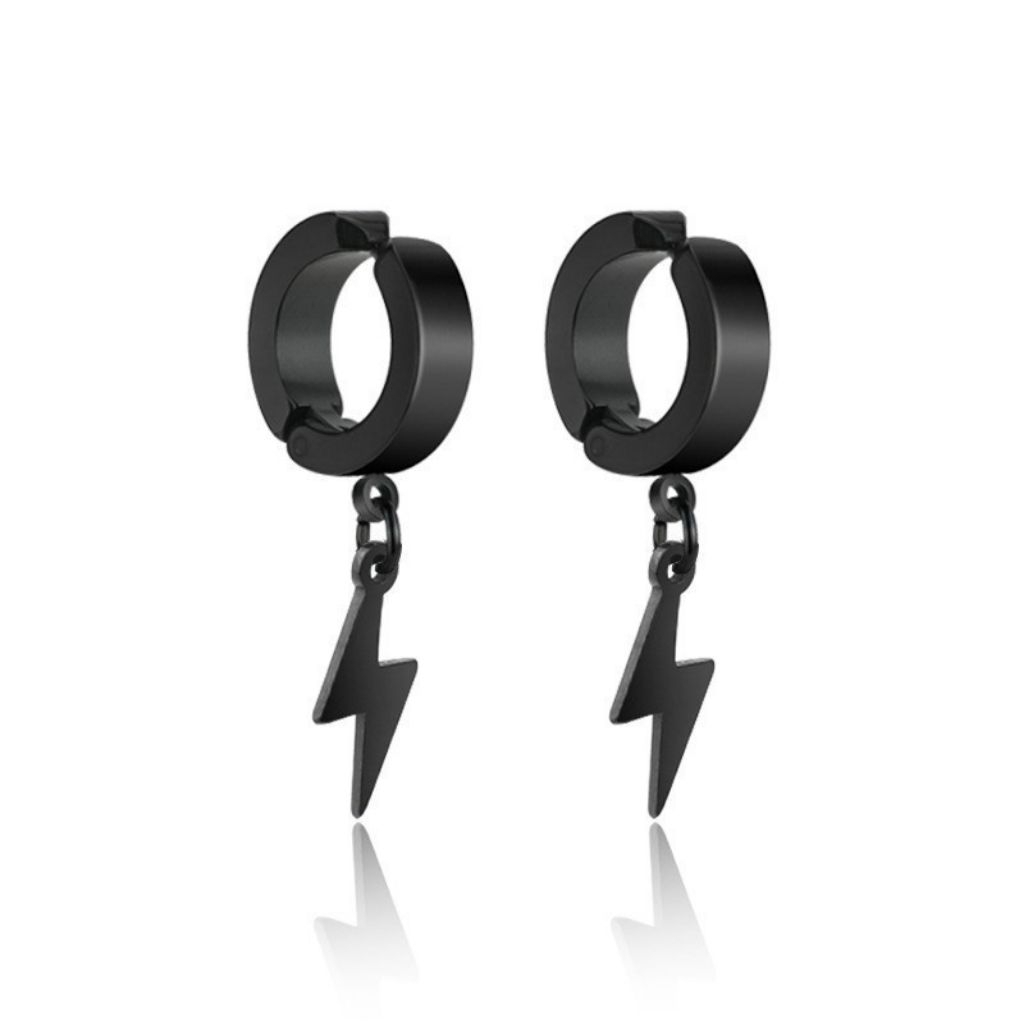 Anting Korea Petir Jepit  Model Pria dan Wanita/Anting Model Petir  Unik Keren/Anting Jepit Spike St