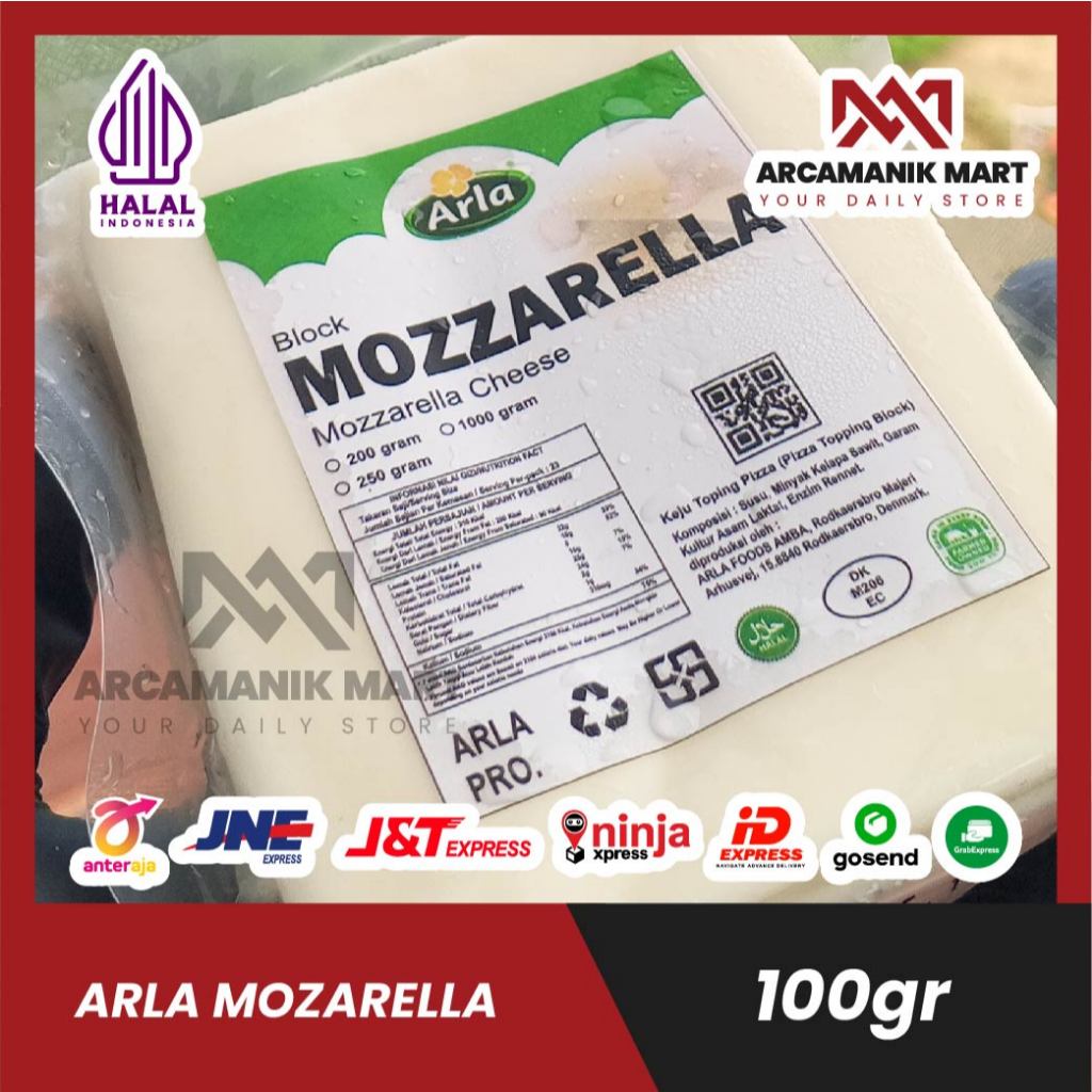 

Mozzarella Arla 100gr repack fresh import exp panjang mozarela