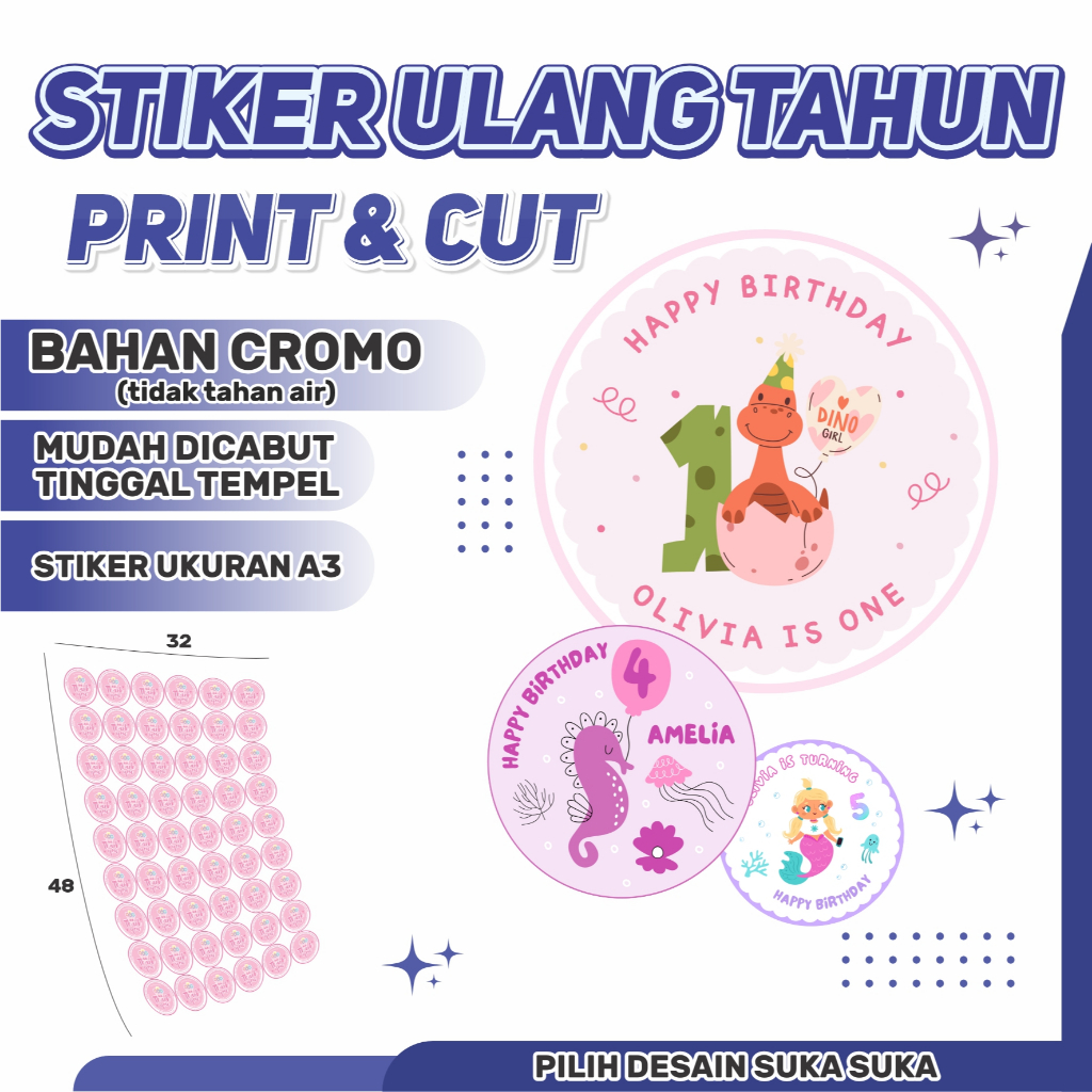 

STIKER ULANG TAHUN CUSTOM, STIKER ULTAH, STIKER HAPPY BIRTHDAY, LABEL ULTAH