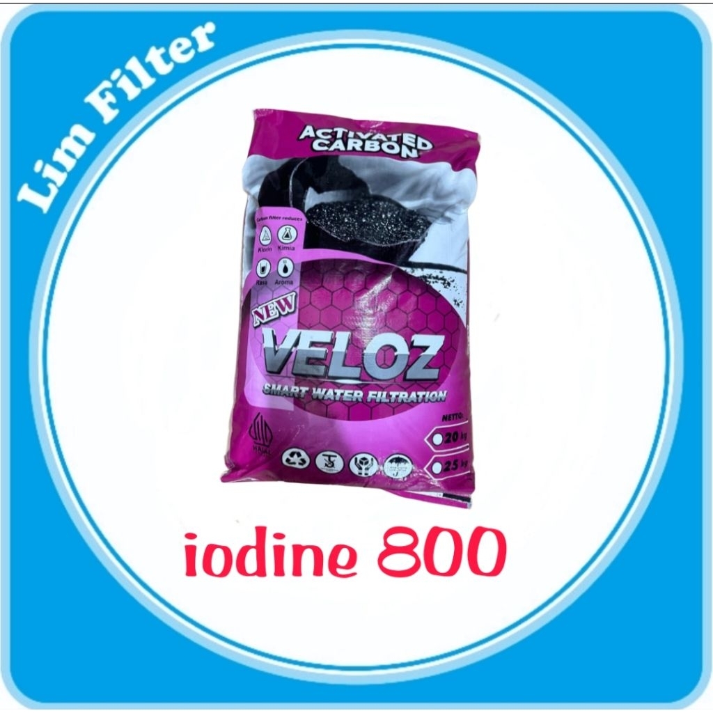 CARBON ACTIVE IODINE 800 MERK VELOZ - 25KG