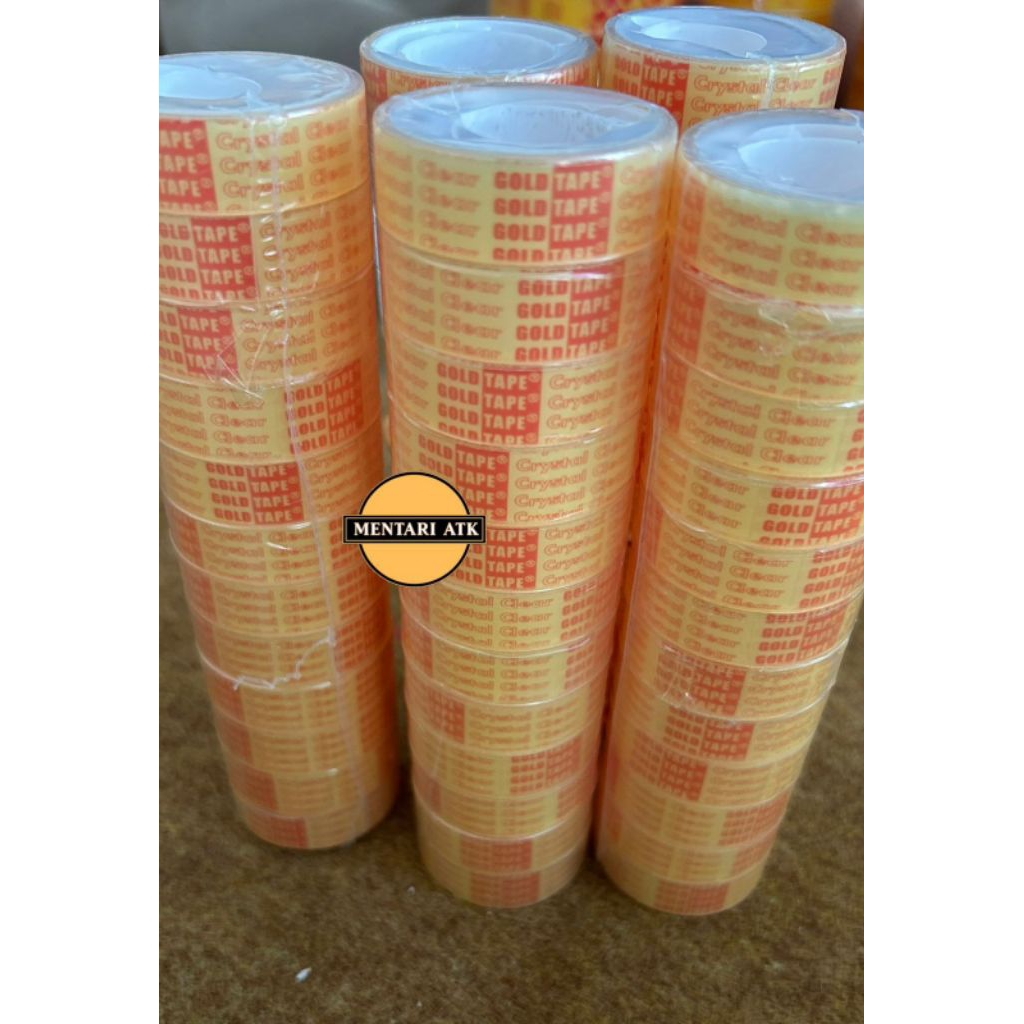 

Selotip bening Kecil Gold tape 1Rol isi 12pcs