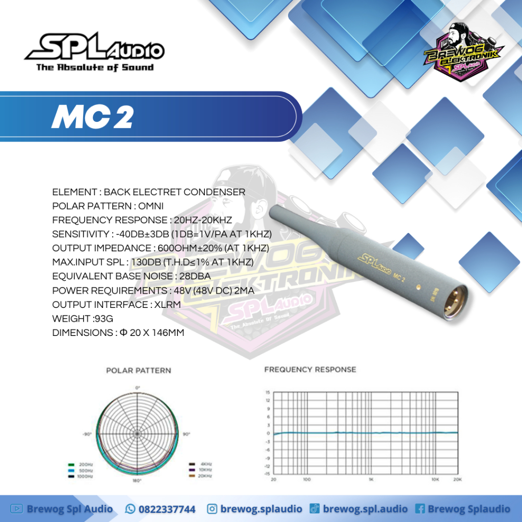 ORIGINAL PRODUK BREWOG SPL AUDIO MIC RTA MC2
