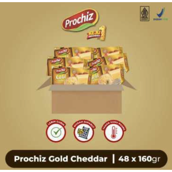 

PROCHIZ GOLD CHEDDAR 1 KARTON (48 PACK) 160gram