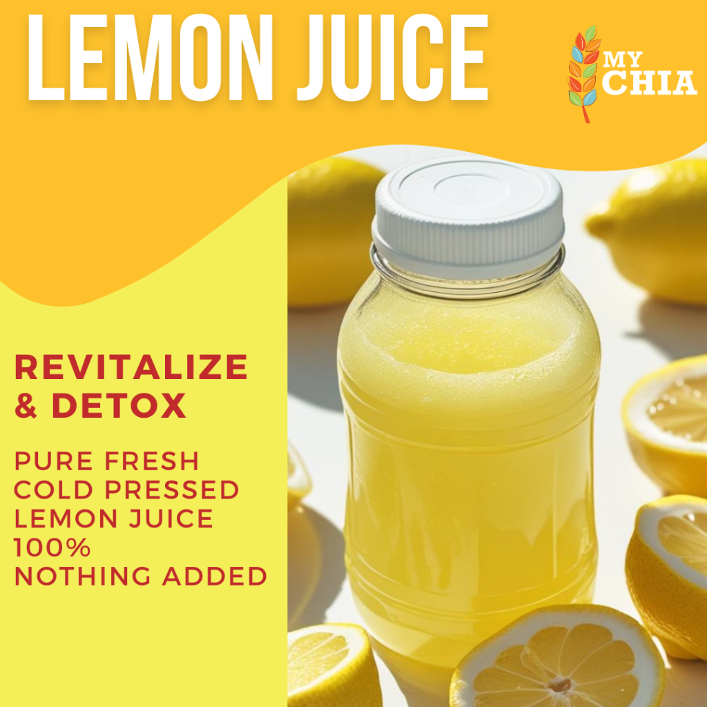 

My Chia Lemon Juice jus Cold Pressed Murni lemon asli perasan murni 100% tanpa tambahan apapun