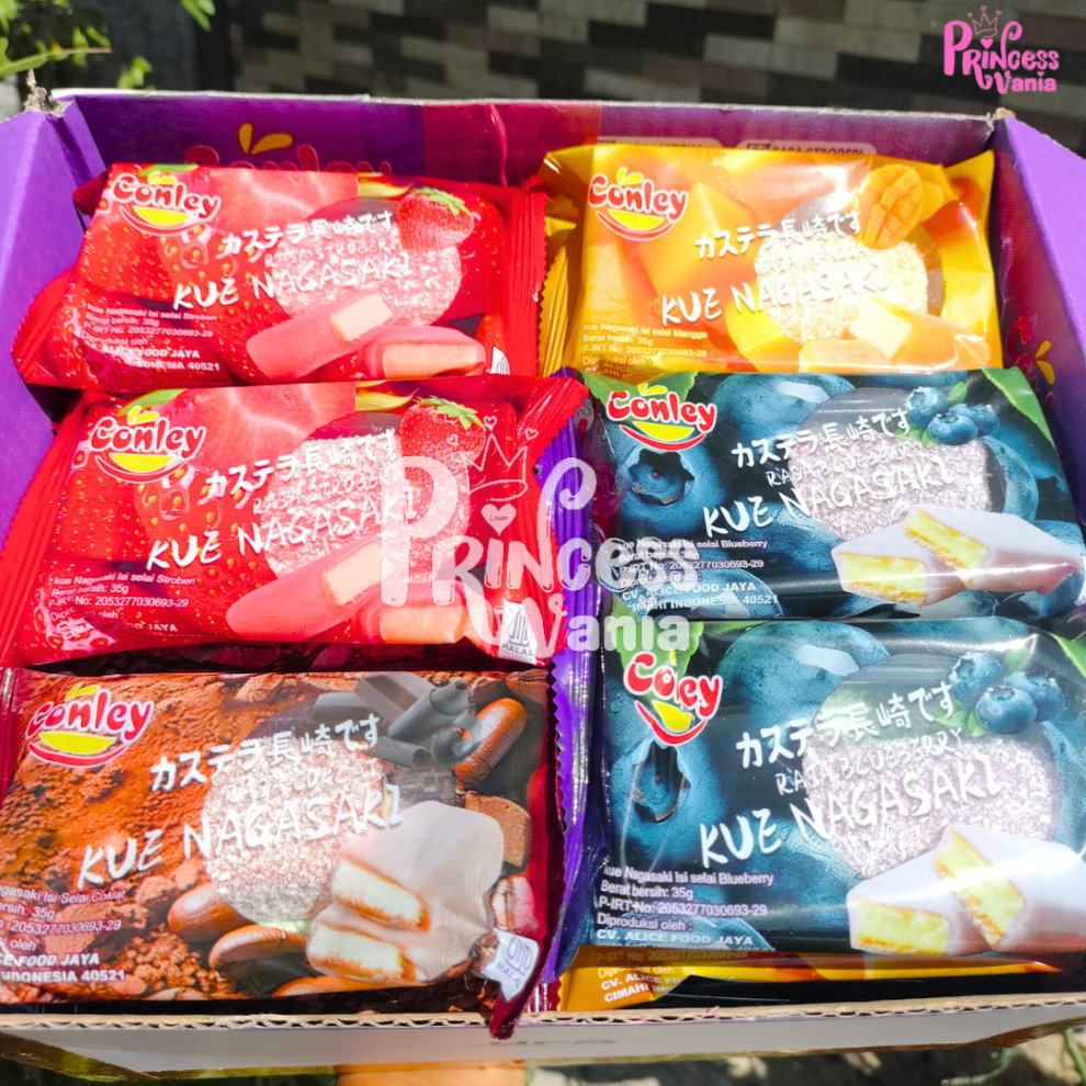 

TERMURAH!!! GROSIR CONLEY NAGASAKI ISI KUE LEMBUT ANEKA RASA KEMASAN 35GR BISA MIX