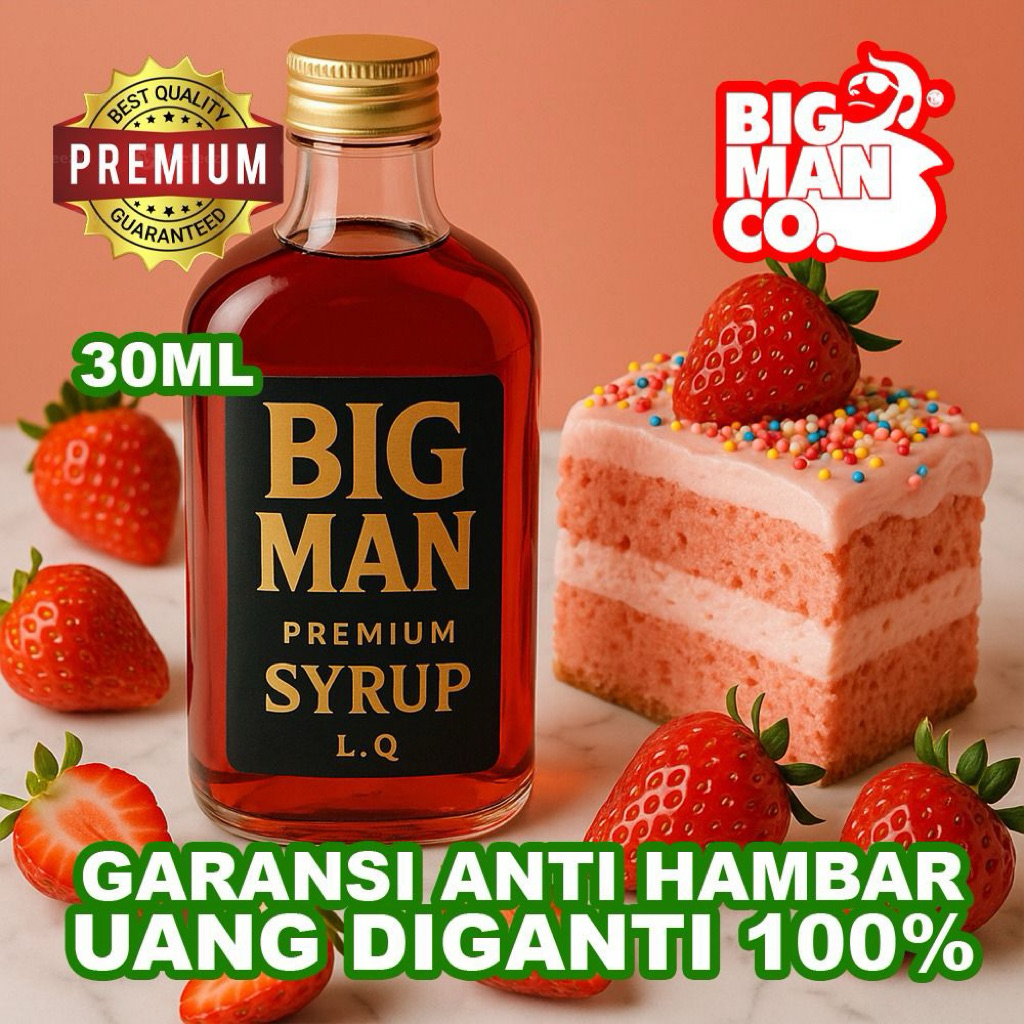 

SYRUP L.Q BIG MAN CREAM SERIES (CREAMY) SIRUP SARI BUAH MURNI - STRAWBERRY CREAM
