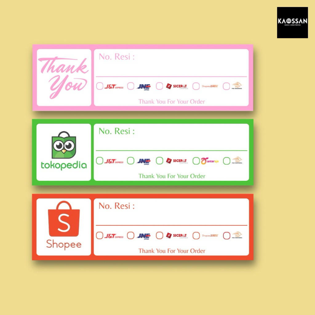 

100 Pcs Sticker Label Pengiriman Olshop Resi 3x10