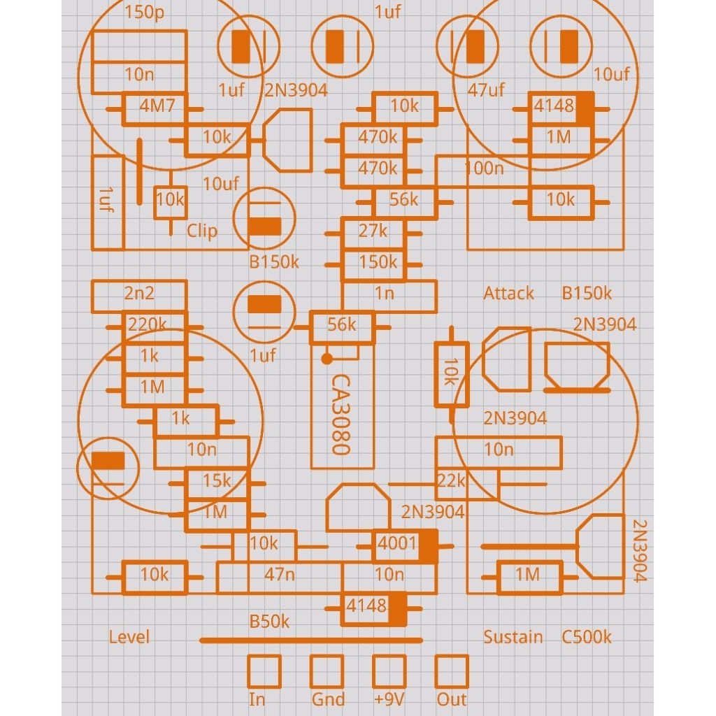 PCB EFEK GITAR CALL ME COMPRESSOR