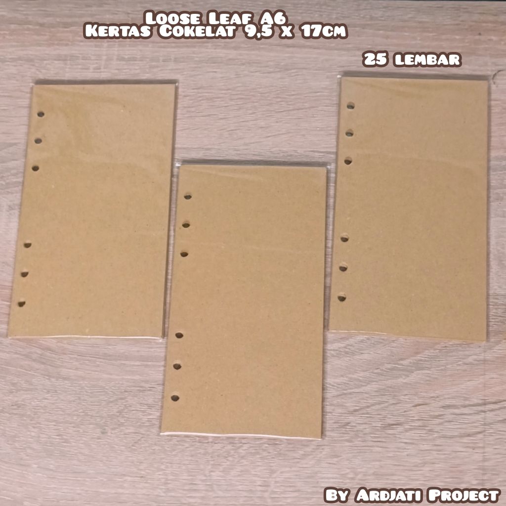 

Loose Leaf A6 Brown Paper isi 25 lembar | Kertas Isi Binder Kertas Samson Ukuran 9,5 x 17 cm